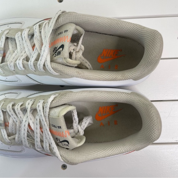 Nike Air Force 1 AF1 LV8 Low White Total Orange Swoosh Sneaker Shoes CD7409-100 - Picture 12 of 16